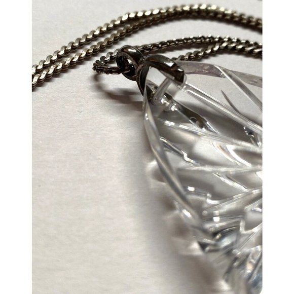 Waterford Crystal Pendant Necklace, Teardrop Pendant, Vintage Crystal Necklace, - Picture 3 of 5